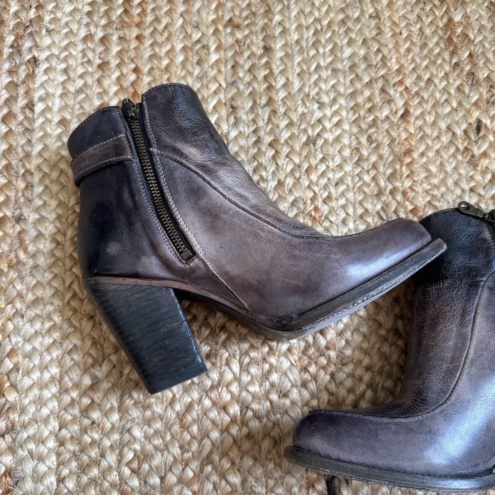 Bed Stu 8 Isla Bootie Heeled Shoes Distressed Leather Boots - Picture 6 of 12